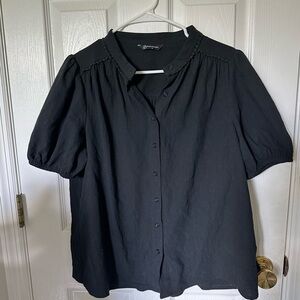 Black Button-Up Women's Top